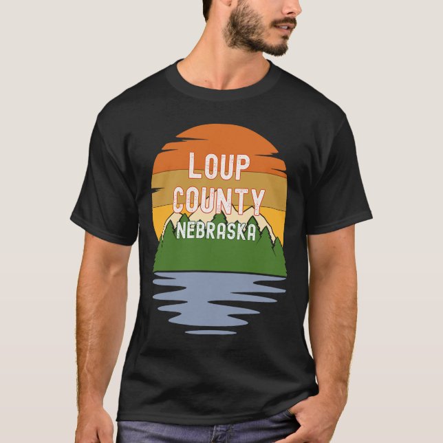 Camiseta Del Condado de Loup Nebraska Vintage Sunset (Anverso)