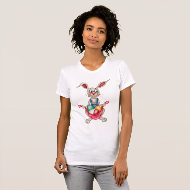 Camiseta del conejito de pascua de las mujeres (Anverso completo)