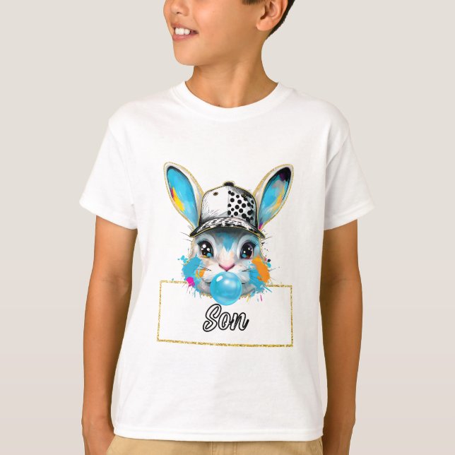 Camiseta del conejo de Pascua de Son Bubble (Anverso)