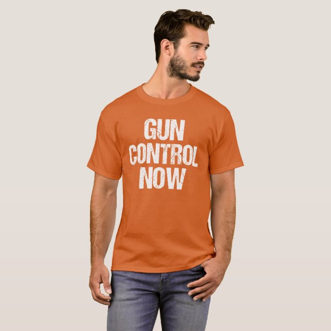 Camiseta Del control de armas naranja ahora (Anverso completo)