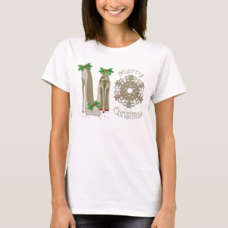 Camiseta del copo de nieve del estilete del acebo
