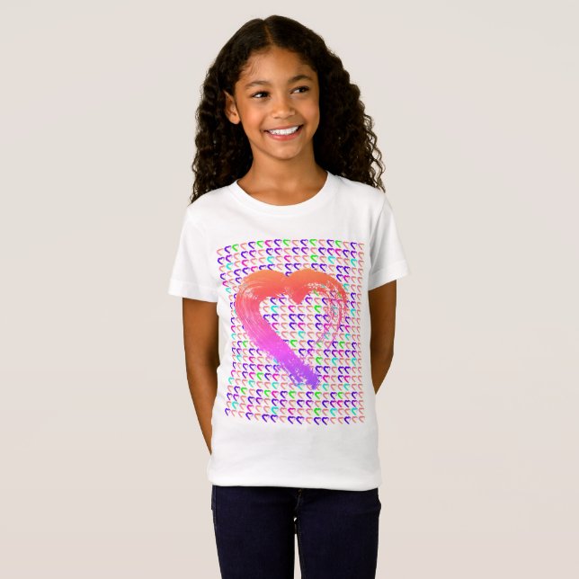 Camiseta del corazón brillante (Anverso completo)