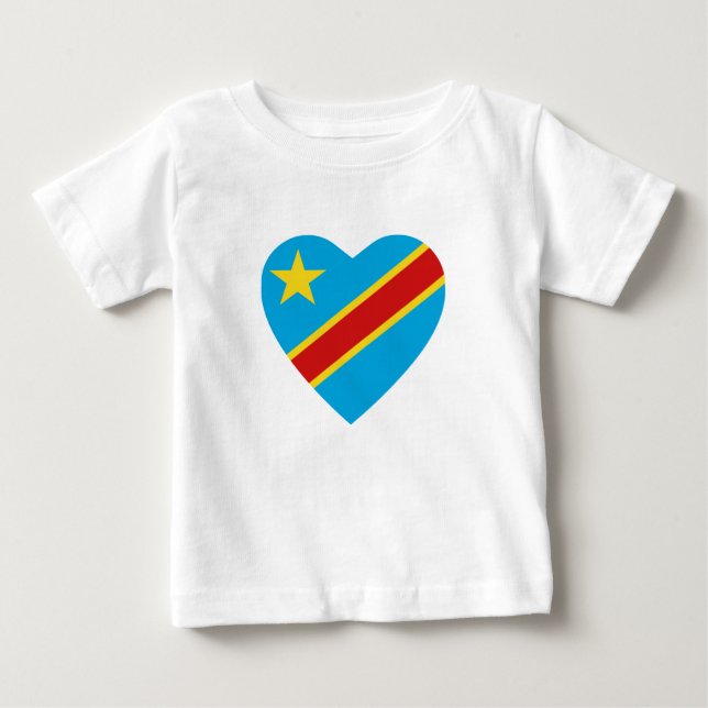 Camiseta del corazón con bandera de Congo-Kinshasa (Anverso)