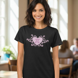 Camiseta del corazón con Pi rosa linda