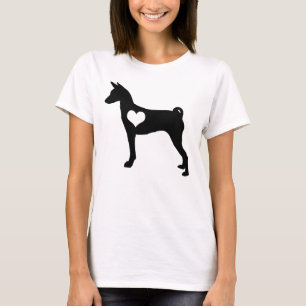 Camiseta del corazón de Basenji
