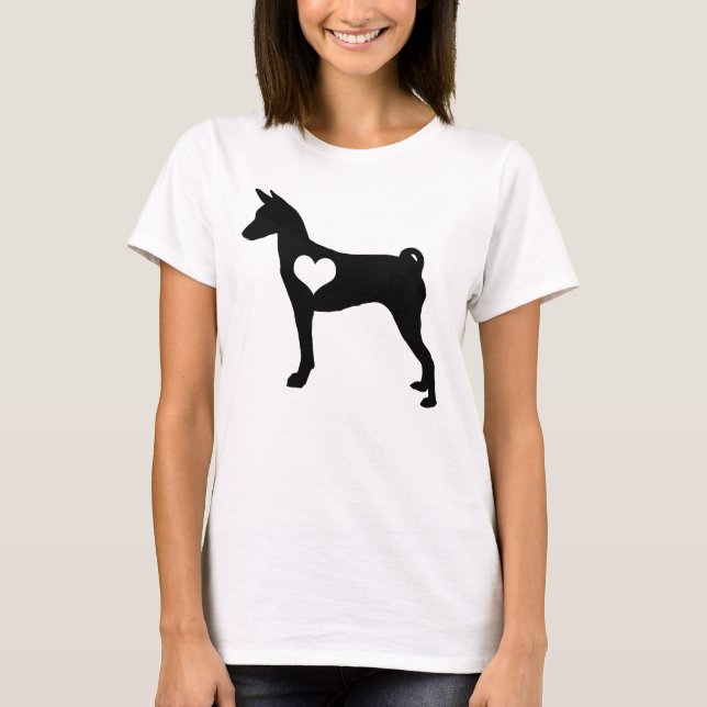 Camiseta del corazón de Basenji (Anverso)