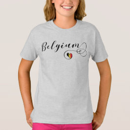 Camiseta del corazón de Bélgica, bandera belga