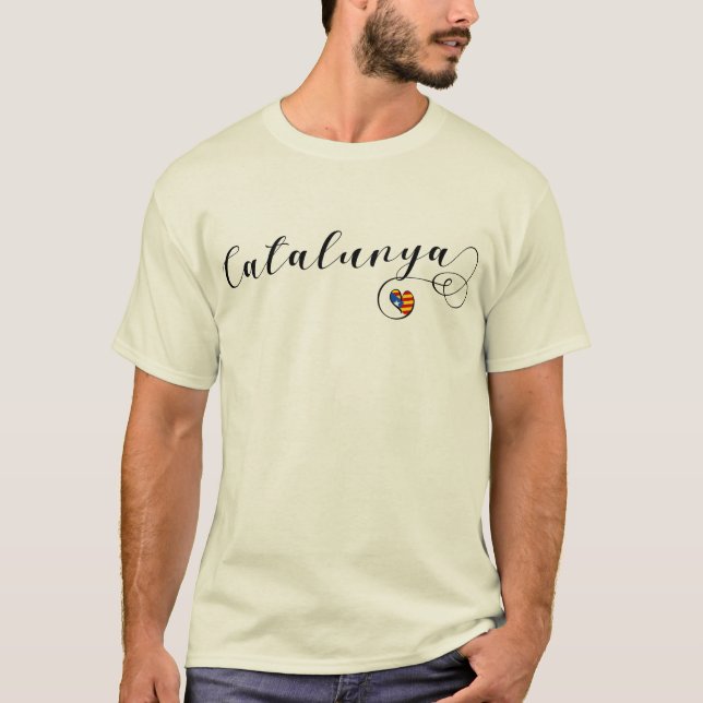 Camiseta del corazón de Catalunya, catalán (Anverso)