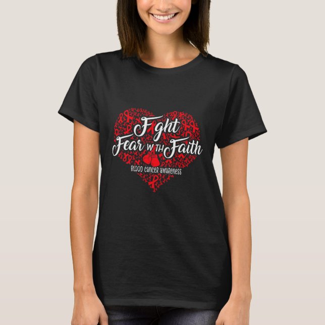 Camiseta del corazón de concienciación sobre el cá (Anverso)