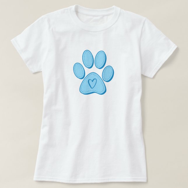 Camiseta del corazón de Dog Paw (Diseño del anverso)