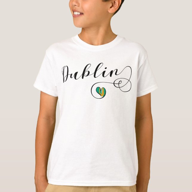 Camiseta del corazón de Dublín, Irlanda (Anverso)