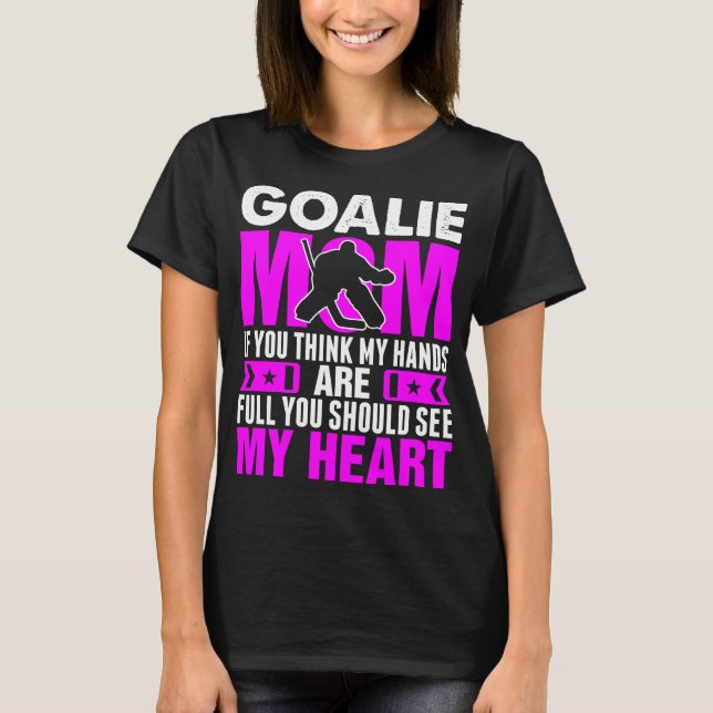 Camiseta del corazón de Goalie Mom (Anverso)