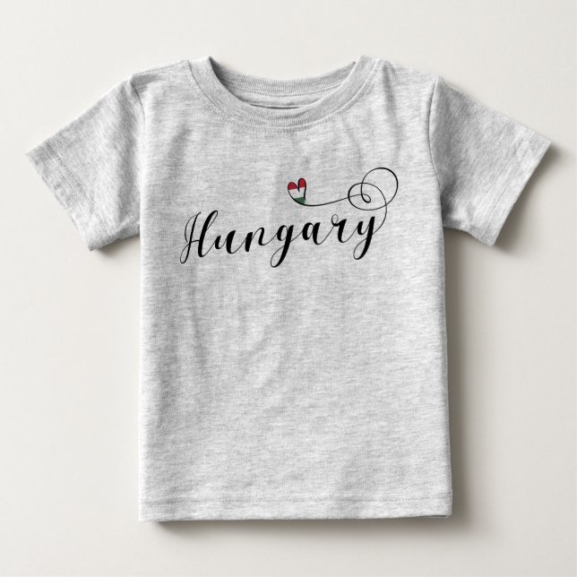 Camiseta del corazón de Hungría, húngara (Anverso)