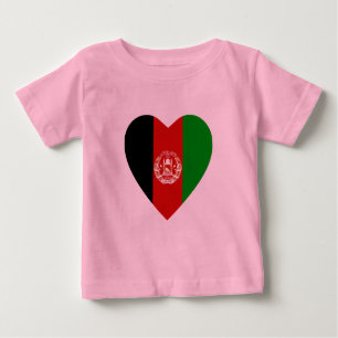 Camiseta del corazón de la bandera de Afganistán