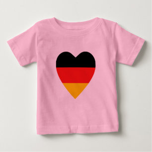 Camiseta del corazón de la bandera de Alemania