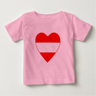 Camiseta del corazón de la bandera de Austria
