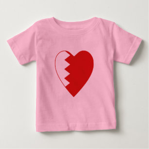Camiseta del corazón de la bandera de Bahréin