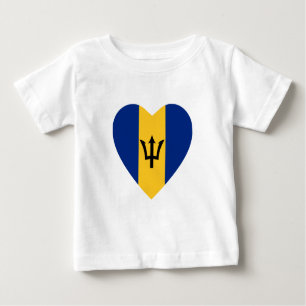 Camiseta del corazón de la bandera de Barbados