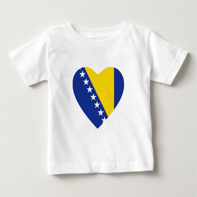Camiseta del corazón de la bandera de Bosnia-Herze (Anverso)