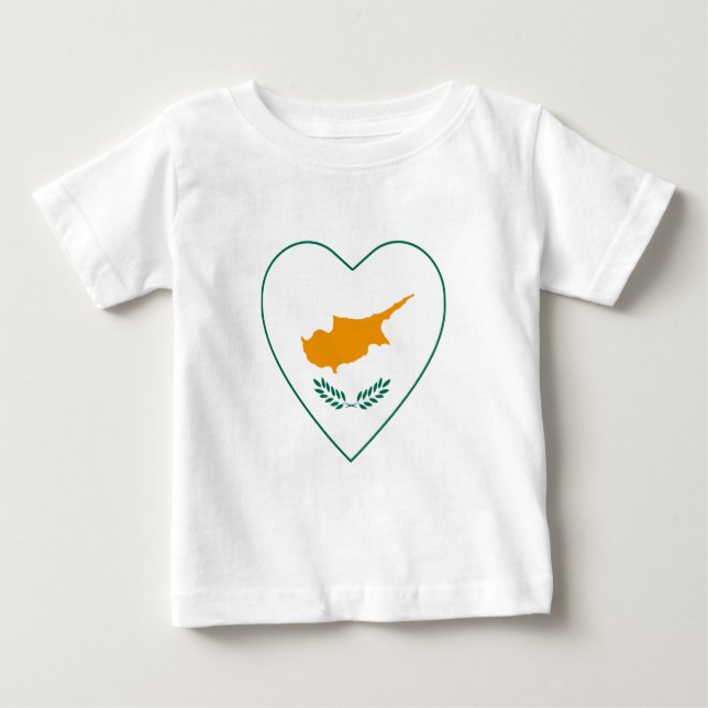 Camiseta del corazón de la bandera de Chipre (Anverso)