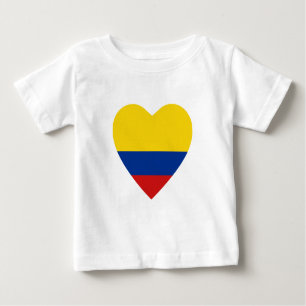Camiseta del corazón de la bandera de Colombia