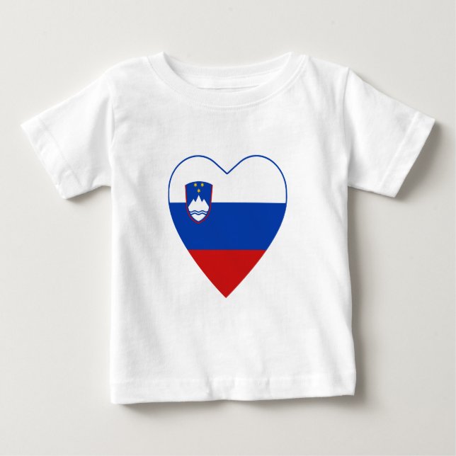 Camiseta del corazón de la bandera de Eslovenia (Anverso)