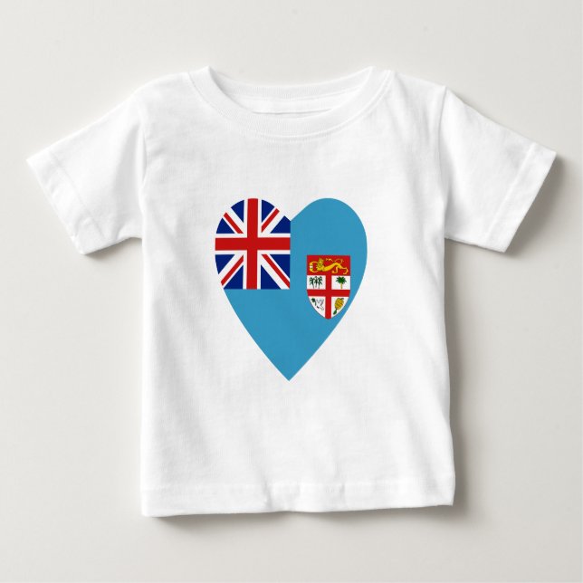 Camiseta del corazón de la bandera de Fiji (Anverso)