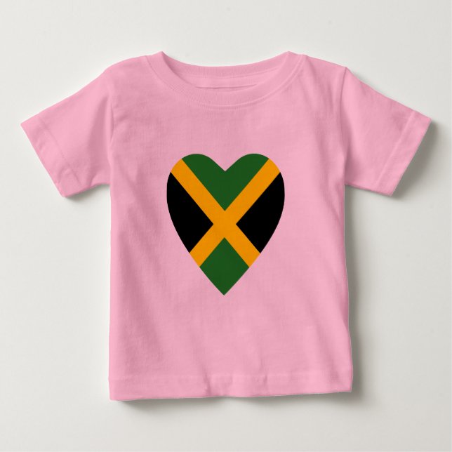 Camiseta del corazón de la bandera de Jamaica (Anverso)