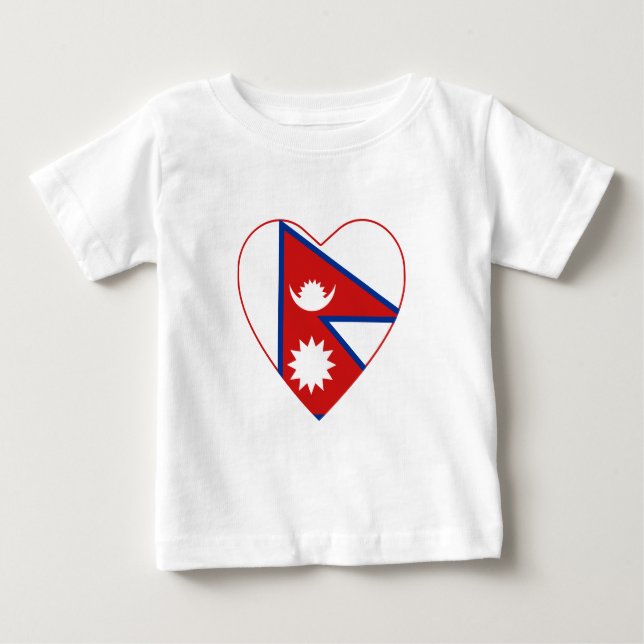 Camiseta del corazón de la bandera de Nepal (Anverso)