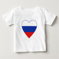 Camiseta del corazón de la bandera de Rusia