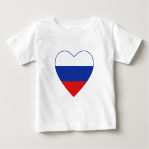 Camiseta del corazón de la bandera de Rusia