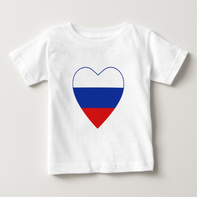 Camiseta del corazón de la bandera de Rusia (Anverso)