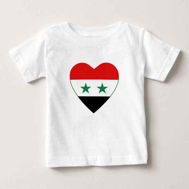 Camiseta del corazón de la bandera de Siria (Anverso)