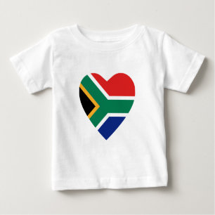 Camiseta del corazón de la bandera de Suráfrica