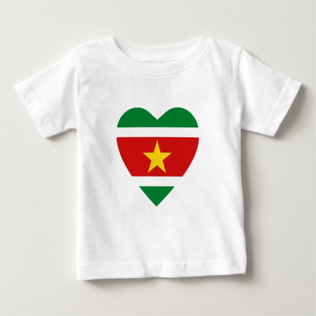 Camiseta del corazón de la bandera de Surinam (Anverso)