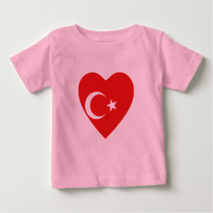 Camiseta del corazón de la bandera de Turquía