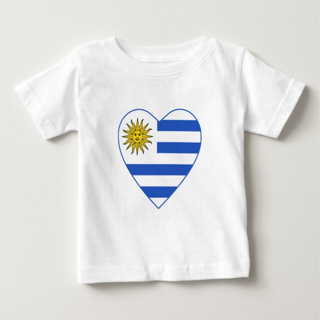 Camiseta del corazón de la bandera de Uruguay (Anverso)