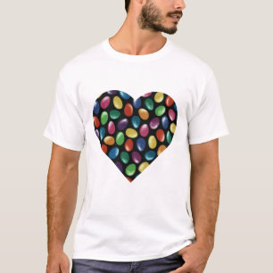 Camiseta del corazón de la haba de jalea