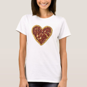 Camiseta del corazón de la pizza