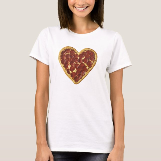 Camiseta del corazón de la pizza (Anverso)