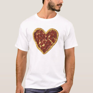 Camiseta del corazón de la pizza