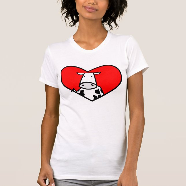 Camiseta del corazón de la vaca (Anverso)