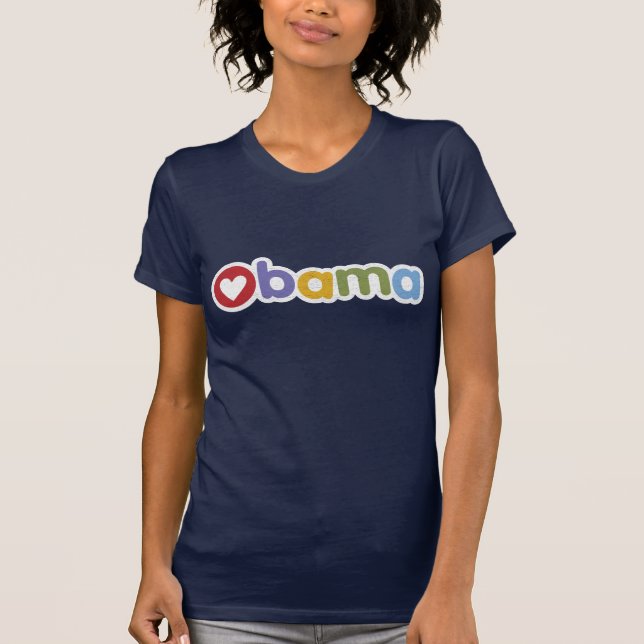 Camiseta del corazón de Obama (Anverso)