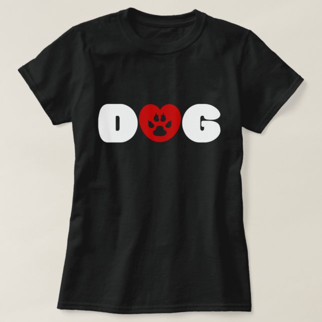 Camiseta del corazón del amor del perro (Diseño del anverso)