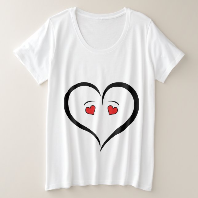 Camiseta del corazón del amor divertido (Anverso del diseño)