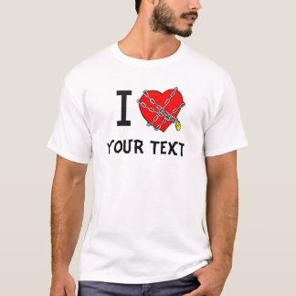 Camiseta del corazón del amor/I del personalizado