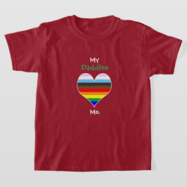 Camiseta del corazón del arcoiris Daddies (para co
