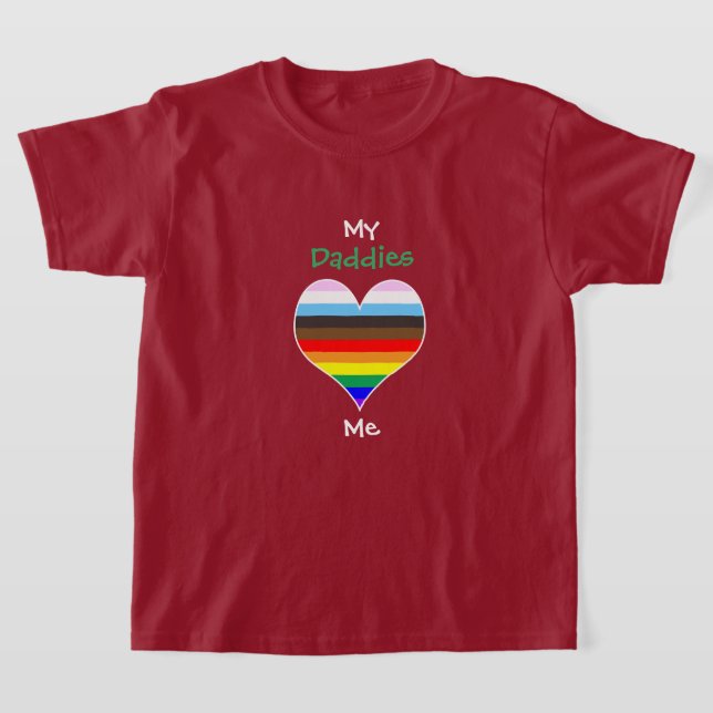 Camiseta del corazón del arcoiris Daddies (para co (Distribución)