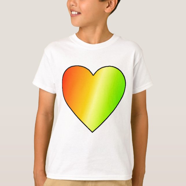 Camiseta del corazón del arcoiris infantil (Anverso)