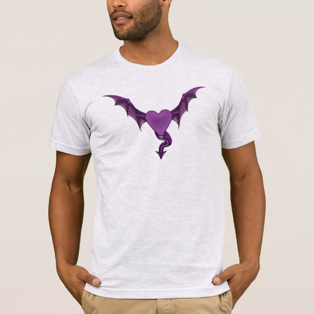 Camiseta del corazón del dragón de los hombres (Anverso)